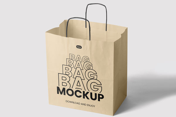 Standing Big Paper Bag Mockup