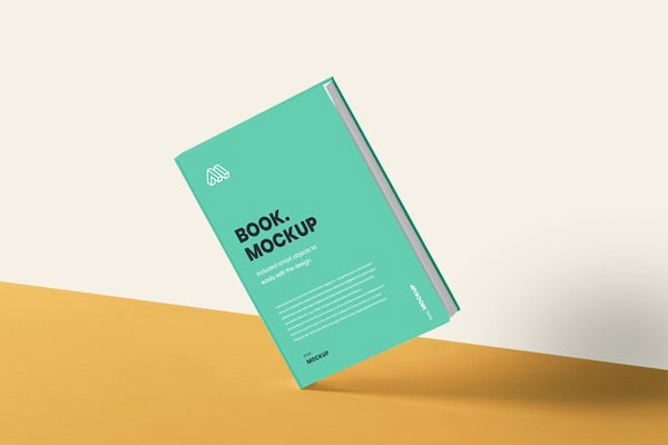 Standing Book Cover Mockup on Edge