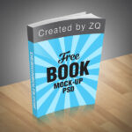 Standing Book Cover Mockup on Wooden Board