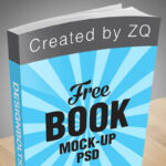 Standing Book Cover Mockup on Wooden Board