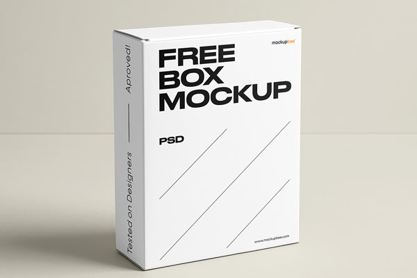 Standing Box Studio Shot Mockup