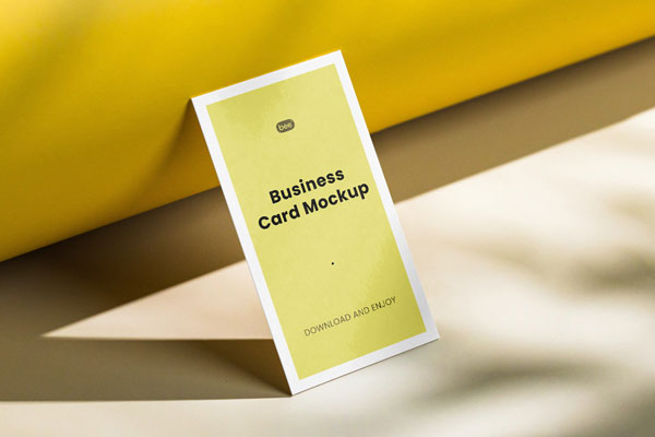 Standing Business Card Mockup in Perspective View
