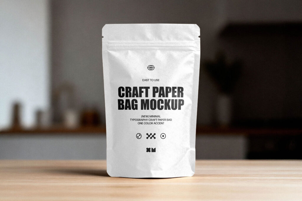 Standing Craft Paper Bag Mockup