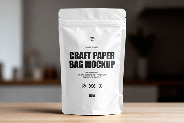 Standing Craft Paper Bag Mockup