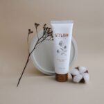 Standing Cream Tube Mockup with Decorative Elements