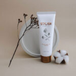 Standing Cream Tube Mockup with Decorative Elements