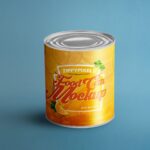 Standing Food Can Mockup in Front View