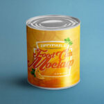 Standing Food Can Mockup in Front View