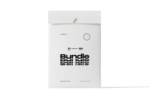 Standing Front View Closed Envelope Mockup