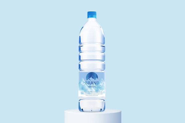 Standing Front View Water Bottle Mockup