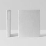 Standing Hardcover Book Mockup Featuring Front and Spine