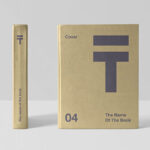 Standing Hardcover Book Mockup Featuring Front and Spine