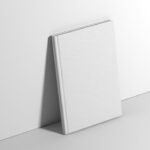 Standing Hardcover Book Mockup in Perspective Sight