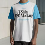 Standing Men Wearing T-Shirt Mockup
