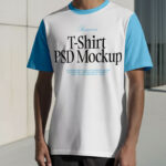 Standing Men Wearing T-Shirt Mockup