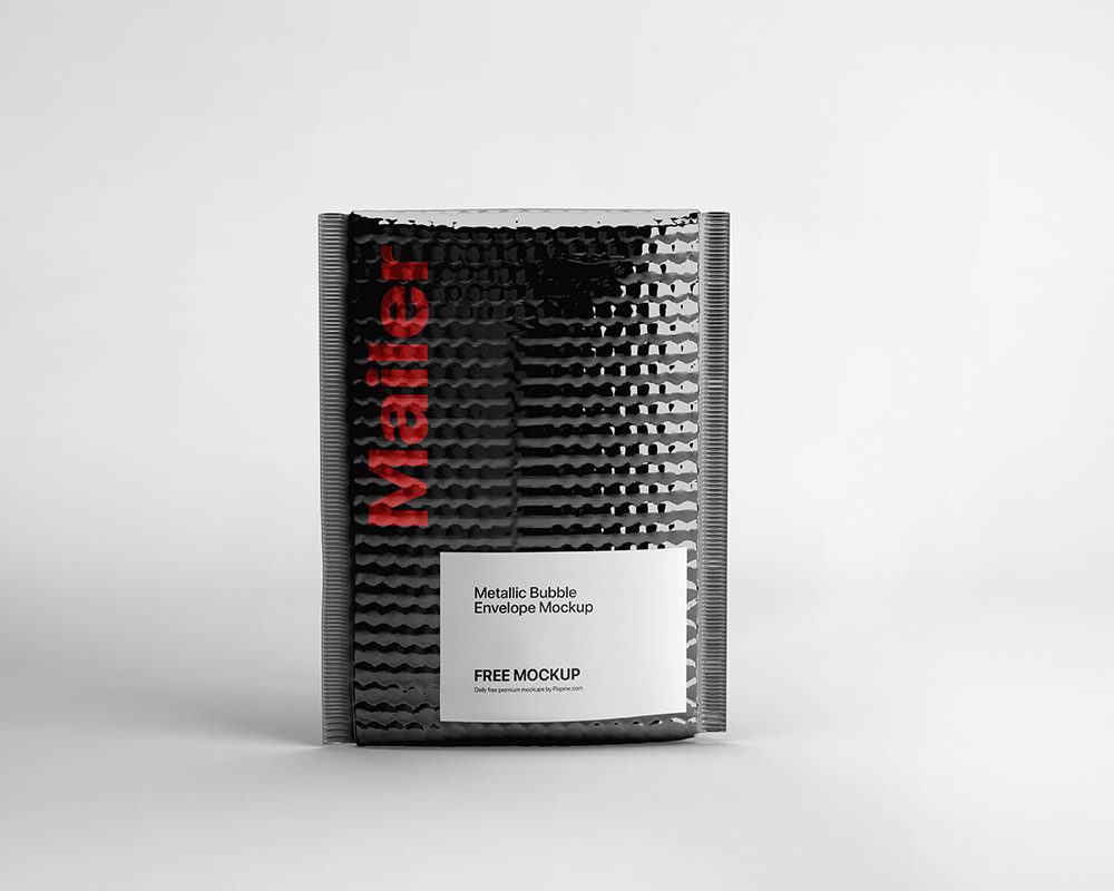 Standing Metallic Bubble Envelope Mockup in Front Sight