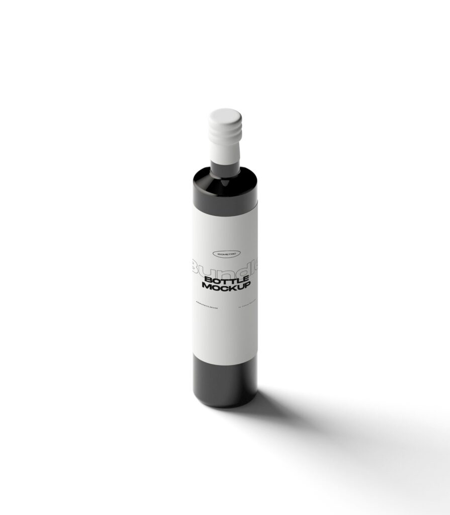 Standing Minimalistic Plastic Bottle Mockup