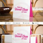 Standing Paper Card Mockup on Table