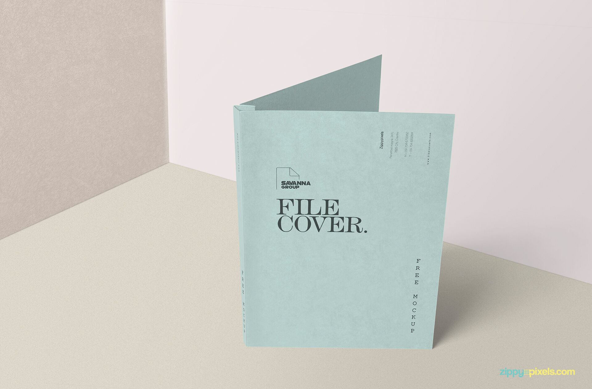 Standing Paper File Folder Cover Mockup FREE PSD