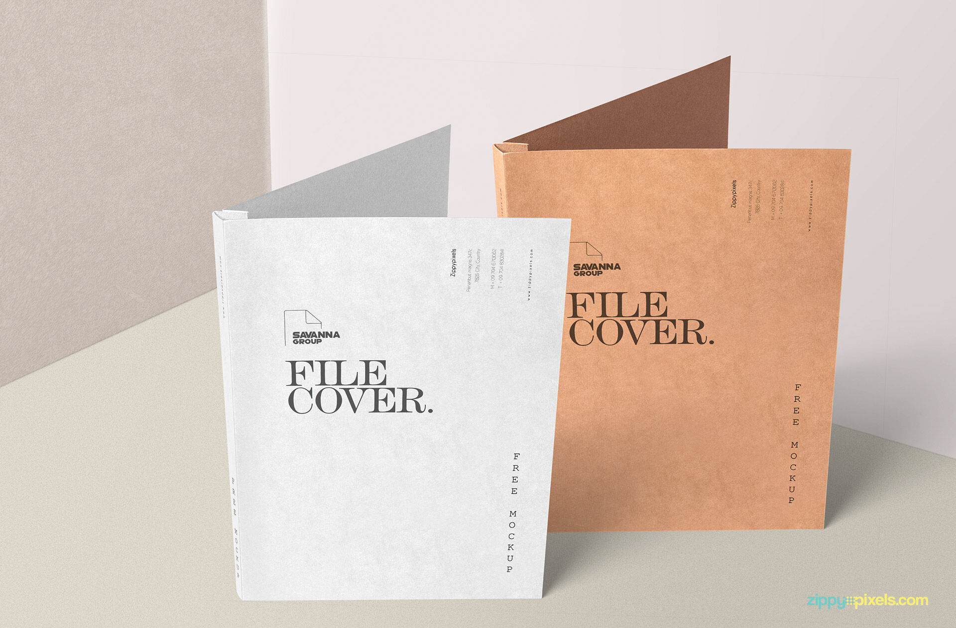 Standing Paper File Folder Cover Mockup FREE PSD