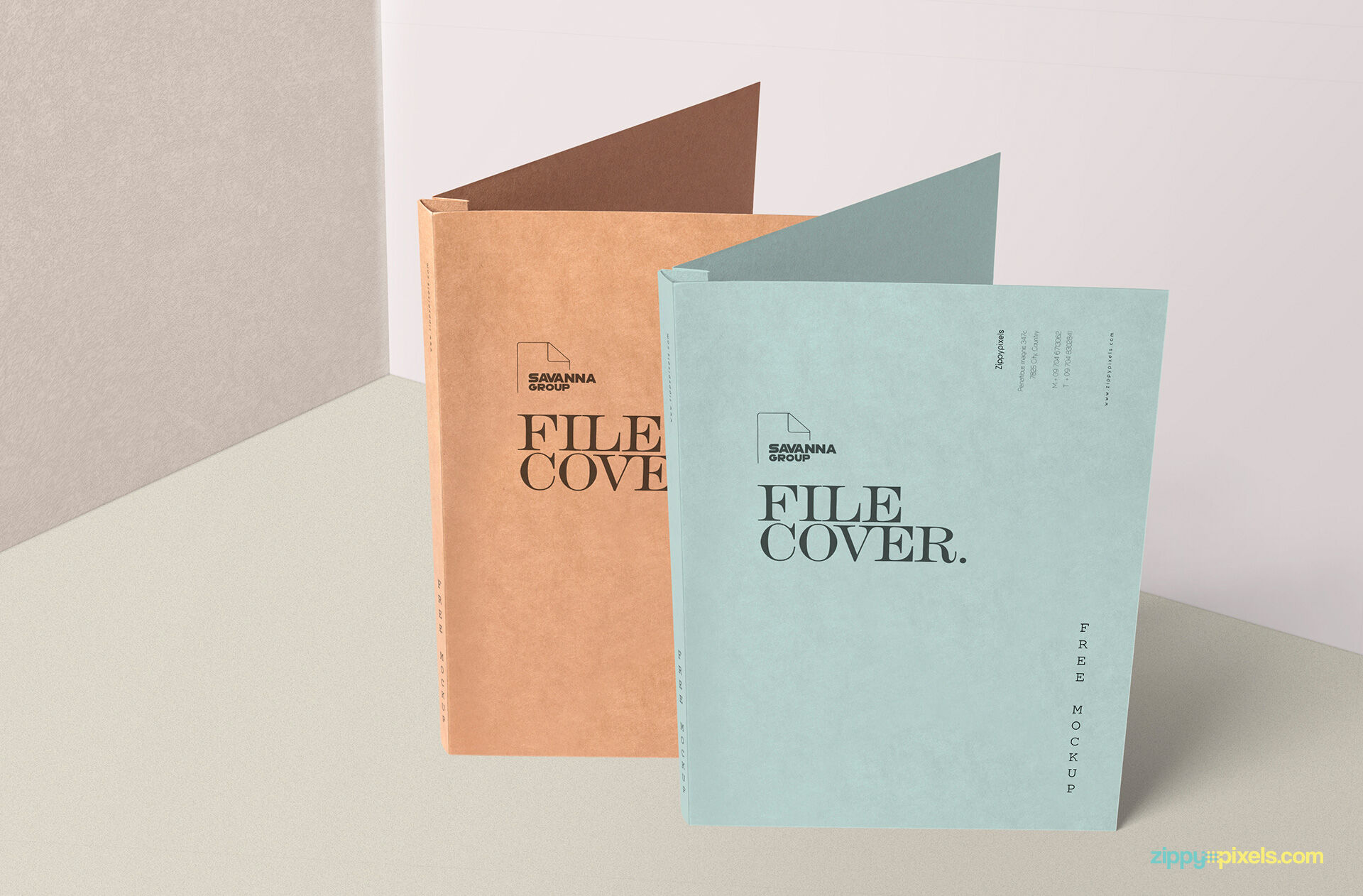 Standing Paper File Folder Cover Mockup FREE PSD