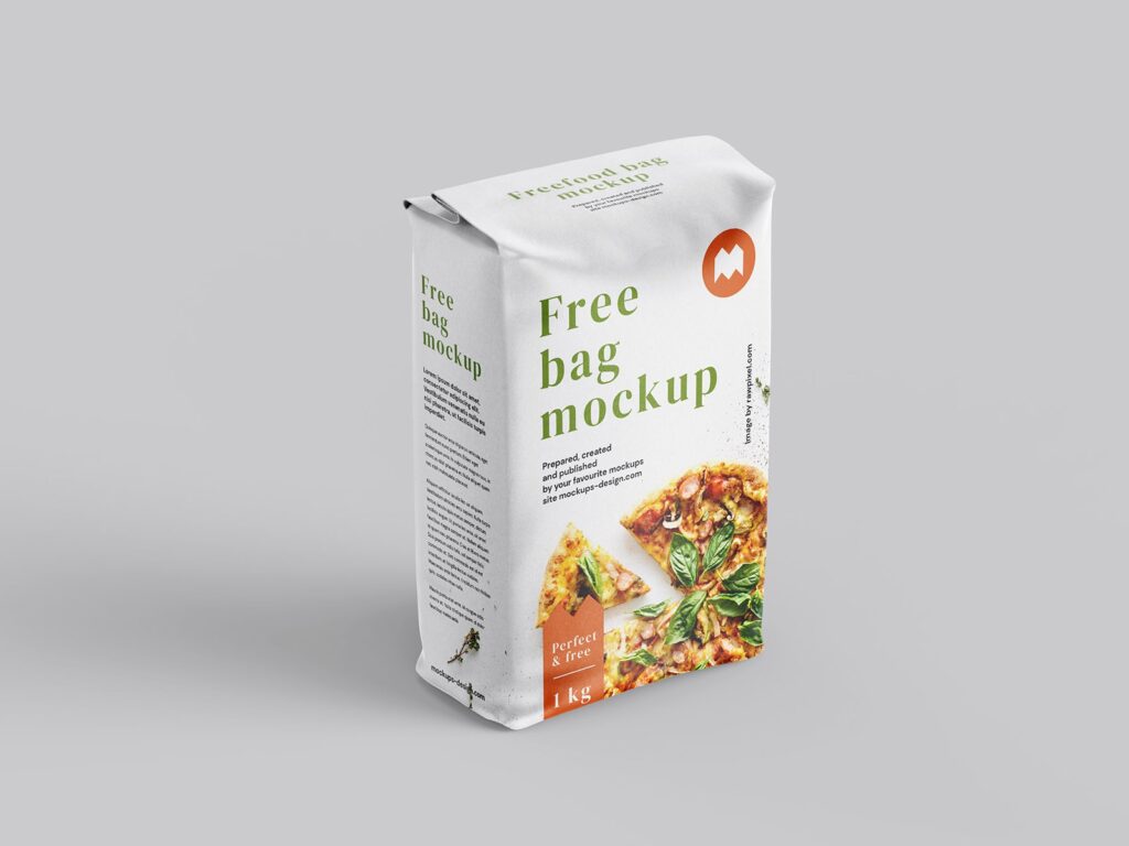 Standing Paper Food Bag Mockup