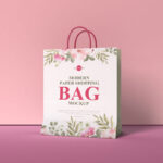 Standing Paper Shopping Bag Mockup