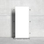 Standing Roll-up Banner Mockup Against the Wall