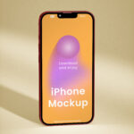 Standing iPhone Mockup in Close-up View
