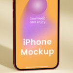 Standing iPhone Mockup in Close-up View