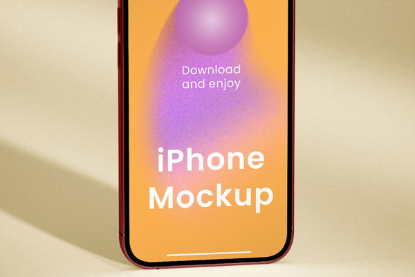 Standing iPhone Mockup in Close-up View