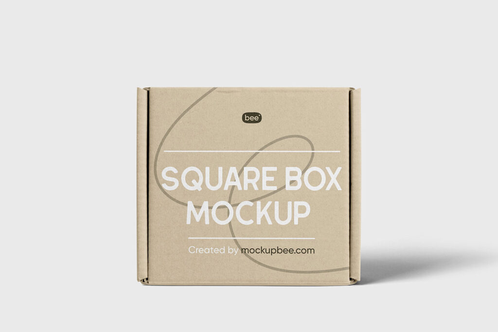 Standing Square Box Mockup