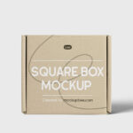 Standing Square Box Mockup