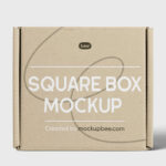 Standing Square Box Mockup