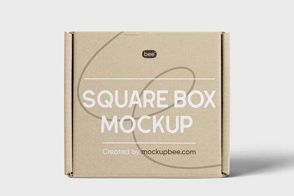 Standing Square Box Mockup
