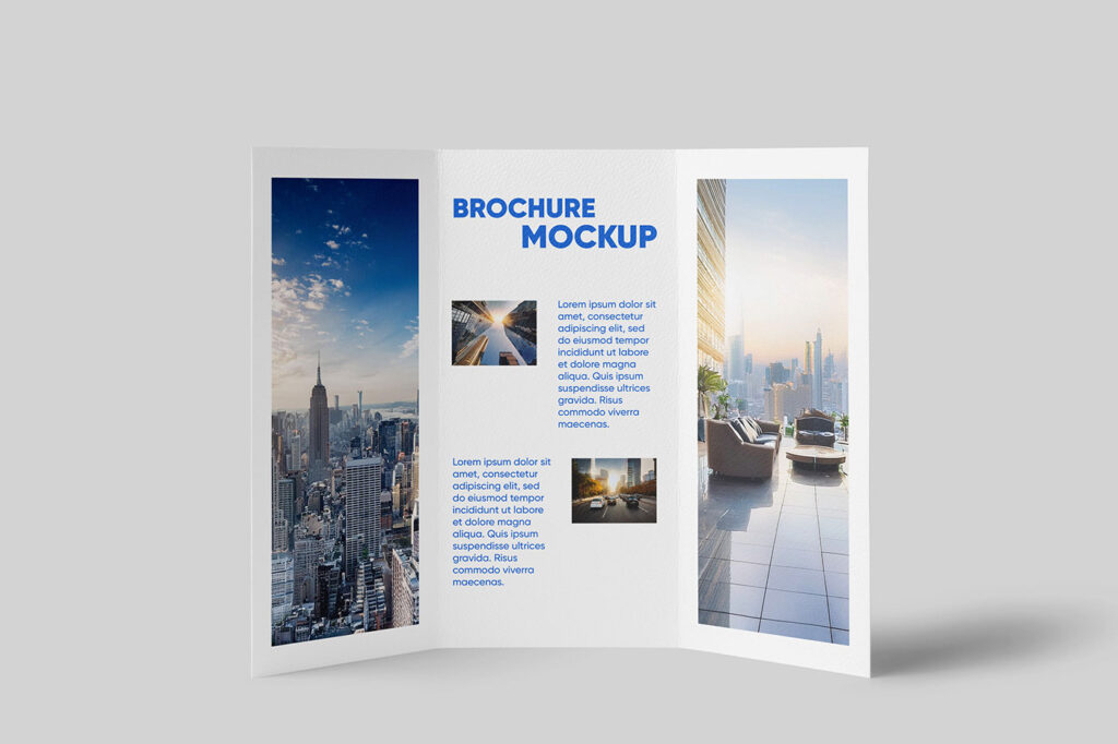 Standing Trifold Brochure Mockup