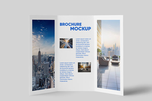 Standing Trifold Brochure Mockup