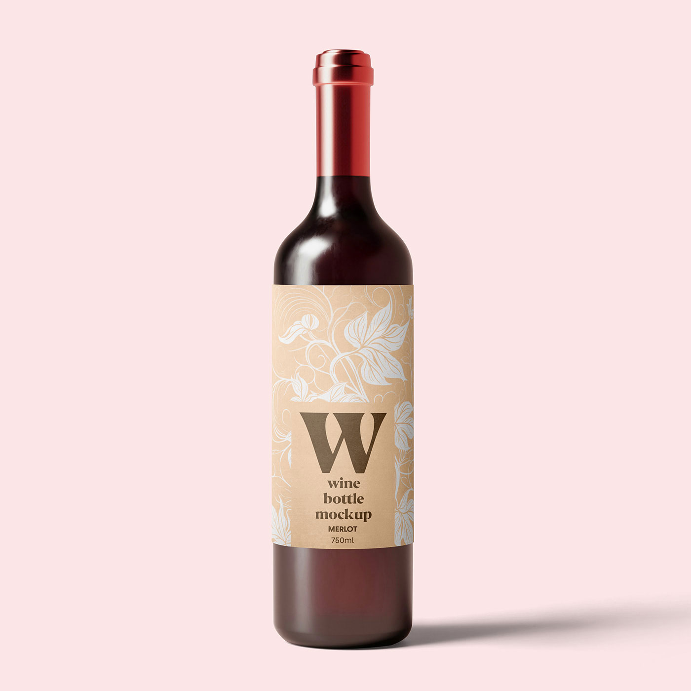 Free Standing Wine Bottle Mockup PSD Template