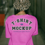 Standing Woman Back T-Shirt Mockup