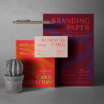 Stationery Branding Identity Mockup in Facing View