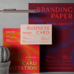Stationery Branding Identity Mockup in Facing View