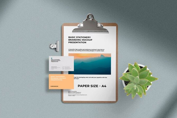 Stationery / Branding Mockup in Top View