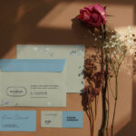 Stationery Items Laid in the Top View Mockup