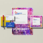 Stationery Mockup Featuring Cards, Paper and Pencil