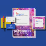 Stationery Mockup Featuring Cards, Paper and Pencil