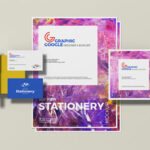 Stationery Mockup Featuring Cards, Paper and Pencil