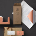 Stationery Mockup Featuring Envelope, Paper and Tape Dispenser