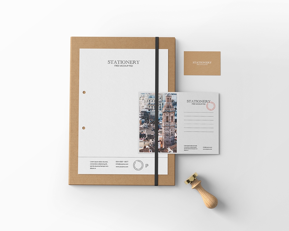 Stationery Mockup Featuring Letterhead, Business, and Postcard