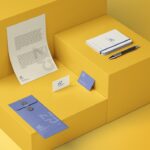 Stationery Mockup Featuring Letterhead, Business Cards, Envelope, and Notebook