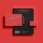 Stationery Mockup Featuring Notebook and Cards